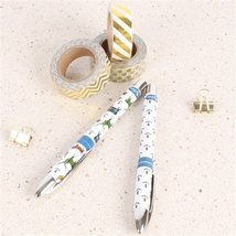 Milly Green Tartan Wildlife Stag Grouse Set of 2 Roller Ball Pens - $8.80