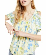 Free People Baja Babe Printed Tie-Back Top Lemon gelato Size Small $78 - $21.95 CAD