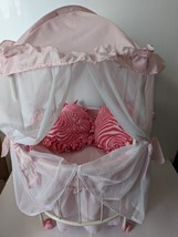 Badger Basket Royal Pavilion Round Doll Crib Bed Canopy Bedding Pillows Dog Cat - £47.15 GBP