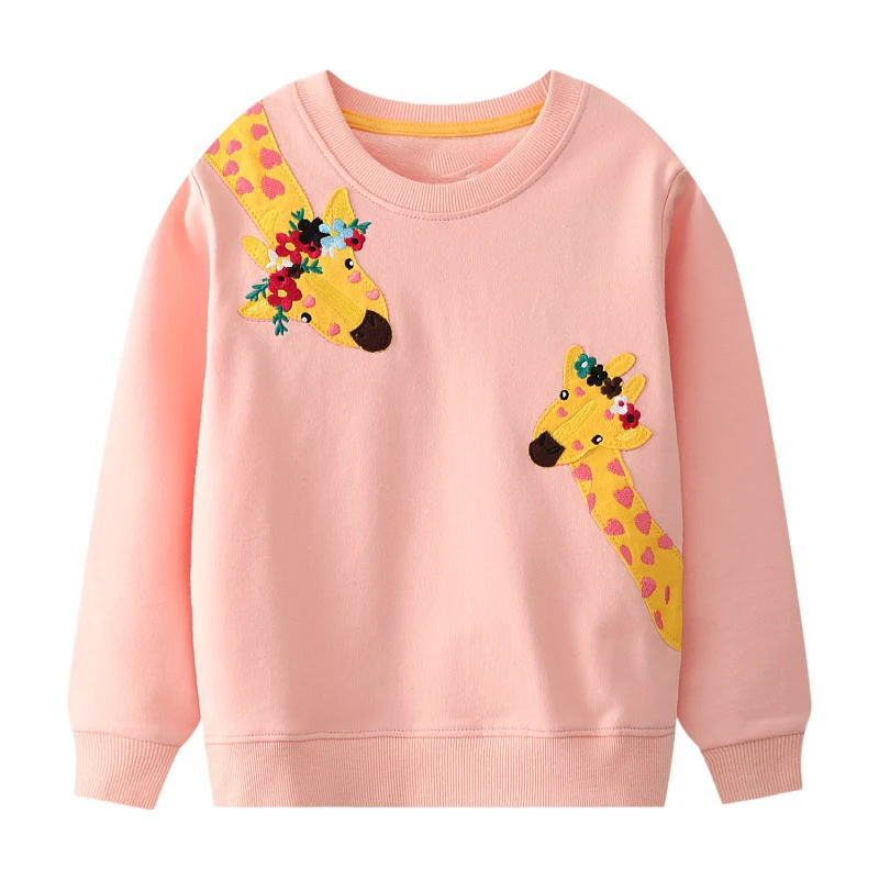 Little maven  Kids Sweatshirts  Giraffe Embroidery Girls Sweatshirts Cotton Cute - £70.13 GBP