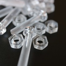 Clear Acrylic Plastic Nuts &amp; Bolts M4 X 20mm (pack of 20) - Screws - $11.82