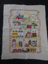 1978 Paragon #0870 MY HOME TOWN (Bethlehem) Crewel Embroidery PANEL  - 16&quot; x 23&quot; - £19.54 GBP
