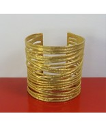 Extra Wide Gold Tone Cuff, Multi Strand Bangle Bracelet, Sheila Fajl &#39;Glow&#39; - €53,09 EUR