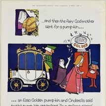 Vtg 1960&#39;s Esso Golden Petrol Gas Magazine Print Ad Cinderella Pumpkin Carriage - £5.95 GBP