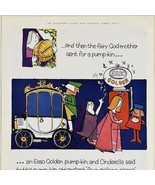 Vtg 1960&#39;s Esso Golden Petrol Gas Magazine Print Ad Cinderella Pumpkin C... - $7.57