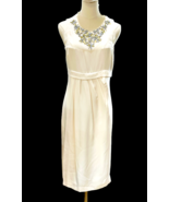 Magaschoni 100% Silk Sleeveless Dress Size 6 Ivory Crystal Embellishment... - £31.53 GBP