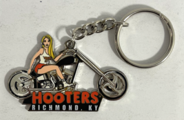 RICHMOND, KY - HOOTERS WAITRESS BLONDE GIRL BIKER MOTORCYCLE/BIKE KEYCHAIN - $9.99