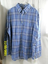 Men&#39;s Par Four Shirt Button Down Long Sleeve Blue Plaid XL - £11.93 GBP