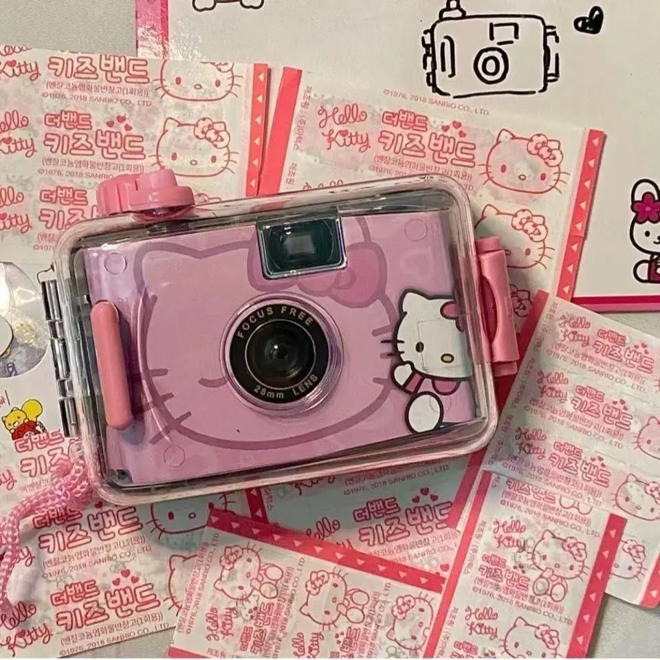 Kawaii Hello Kittys Film Camera Love Heart Pink Kt Cat Cartoon Creative - £15.93 GBP+