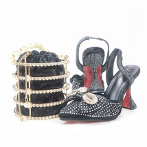 New Arrival African Wedding Shoes and Bag Set gold Color Italian Shoes with Matc - £112.30 GBP