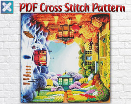 Nature 4 Seasons Summer Winter Counted PDF Cross Stitch Pattern Needlework DIY - £2.76 GBP
