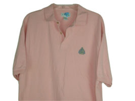Vintage IZOD Pink Polo Golf Shirt Embroidered crest Sz L 80s 90s logo - £13.22 GBP