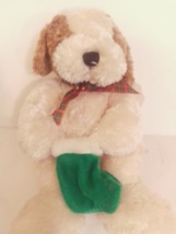 Wishpets Ralph the Holiday Dog with Green Stocking Approx 10" Tall Mint  - £31.44 GBP