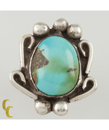 Navajo Silver Turquoise Ring Gorgeous Patina Size 7 Great Gift! - $156.81 CAD