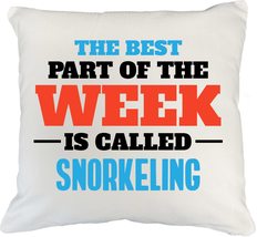Make Your Mark Design Snorkeling, Best Part of Week Funny White Pillow Cover for - £19.54 GBP+