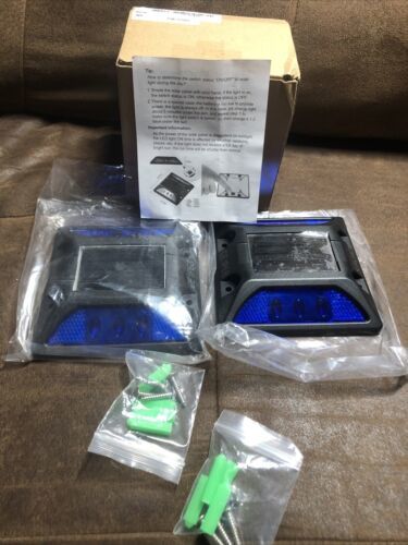 Solar Dock Lights 2-Pack Solar Lights 50LM  Blue Light LED Deck IP68 Wat... - $19.79