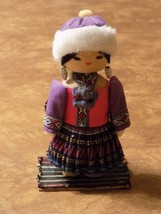 Native American Eskimo Handmade Wood Doll Decorative Display - £14.99 GBP