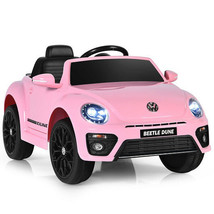 Volkswagen Beetle Kids Electric Ride On Car with Remote Control-Pink - Color: P - £194.03 GBP