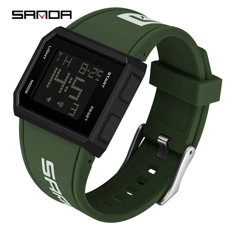 SANDA   Mens Fashion Outdoor   LED Digital Watch 5Bar Waterproof Wristwatch Cloc - £90.36 GBP