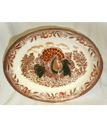 Fred Roberts Turkey Thanksgiving Platter Hand Painted Vintage Ex-Large - £62.37 GBP