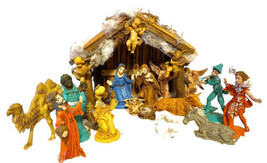 Fontanini Vintage Italian Nativity 18 Hand Painted Characters W Wood Stable - £197.54 GBP
