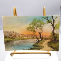 Antique Luxographie Postcard, Noyer Landscape 91 Gilded Edge, Divided Back - £13.61 GBP