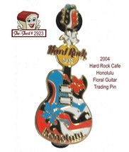 Hard Rock Cafe Honolulu 2004 Floral Guitar Trading Pin - £11.51 GBP