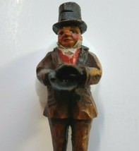 Charles Dickens ANRI Mr. Micawber Vintage Hand Carved Wood Figurine 1920s Italy - £44.18 GBP