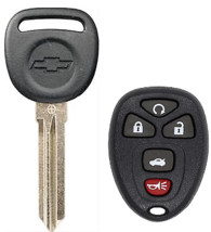 Chevrolet 2007-2017 B111 Transponder Chip Key + 5 Button Remote Fob OUC60270 A++ - £10.54 GBP