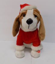 Goffa 12&quot; Animated Singing Hound Puppy Dog Sings Winter Wonderland Christmas - £23.45 GBP
