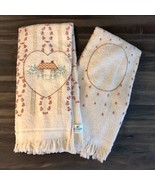 vintage CANNON Pair (2) Of dish towels Homespun Hearth Cottagecore Cotta... - $21.00