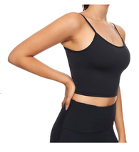 Sports Bra for Women Gym Cropped Yoga Tank Top Workout Running   (Black,Size:L) - £11.28 GBP