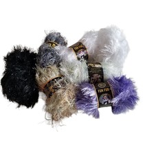 Lion Brand Fun Fur Fancy Fur Various Colors 7 Skeins Lavender Glacier Sandstone - £27.52 GBP