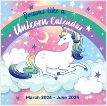 Kids Calendar 2024-2025 - 2024-2025 Unicorn Wall Calendar, 16-Month Monthly Wall - £16.74 GBP