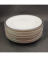 Set of 7 Sheffield Monaco Fine China Japan White Salad Plates Platinum 8... - $42.00