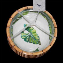 4 Tommy Bahama Palm Leaves Rustic Look Border Thick Melamine Cereal Bowl... - $37.99