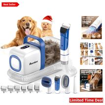 Revolutionary Dog Grooming Kit with Vacuum – 15000Pa and 2L Capacity, White - $180.13
