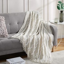 Fluffy Chenille Knitted Fringe Throw Blanket Lightweight Soft Cozy for Bed Sofa  - £18.02 GBP