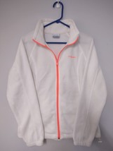 Columbia Sportwear Company Women&#39;s White/Coral Full Zip Fleece Jacket Size L - £11.71 GBP