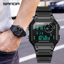 SANDA 418 Brand Men Sports Watches Fashion Chronos Countdown Men&#39;s Water... - £16.51 GBP