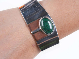 Vintage Sterling/Copper Malachite Cuff bracelet e - £152.65 GBP