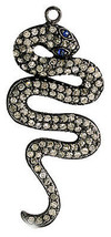 Victorian 2.32ct Rose Cut Diamond Blue Sapphire Snake Pendant Christmas ... - £406.09 GBP