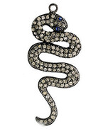 Victorian 2.32ct Rose Cut Diamond Blue Sapphire Snake Pendant Christmas ... - £405.47 GBP