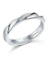 3 mm Twist Eternity Band Solid Sterling 925 Silver Women&#39;s Stacking Prom... - £25.62 GBP