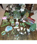 Fairy House &amp; Figurine Village 39pc Set/Lot Whimsical Rustic Mythical Fo... - $74.99