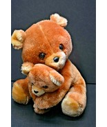 Vintage Brown Russ Berrie Co. No. 608 Mom &amp; Baby Teddy Bear Hugs Korea P... - £22.05 GBP