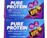 2 Packs Of 6 Pure Protein Chewy Chocolate Chip Gluten Free Health Food Bar - £23.58 GBP