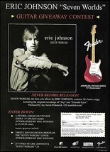 Eric Johnson 1998 Seven Worlds Fender &#39;57 Stratocaster guitar contest ad - £3.30 GBP