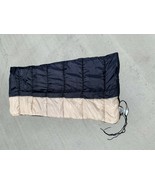 DuPont TWO TONE NAVY BLUE OFF WHITE CREME SLEEPING BAG TAN INTERIOR 71&quot;X32&quot; - £56.40 GBP