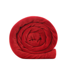 Red Knitted PolYester Solid Color Plush Throw Blanket - £44.44 GBP